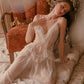 Lace Mesh Nightgown Long Bride Robe