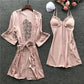 Satin Lace Pink Intimate Night Dress