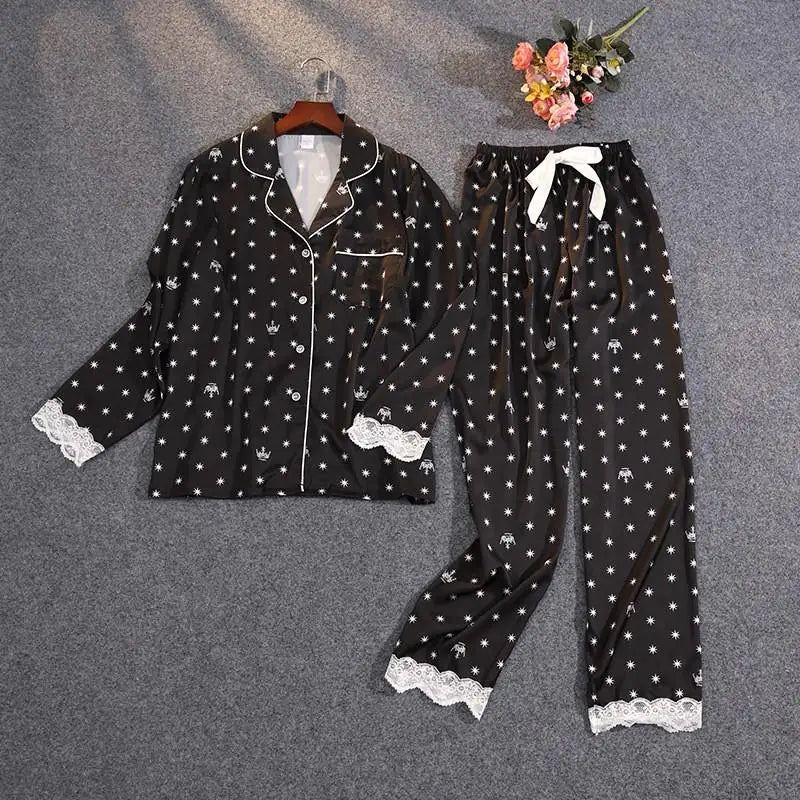 Pink Print Dot Wedding Robe Set Sleepwear