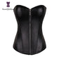 Punk Style Push Up Faux Leather Corset With Zip