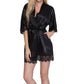 Short Satin Lace Kimono