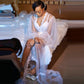 White Lace Long Bridal Nightgown