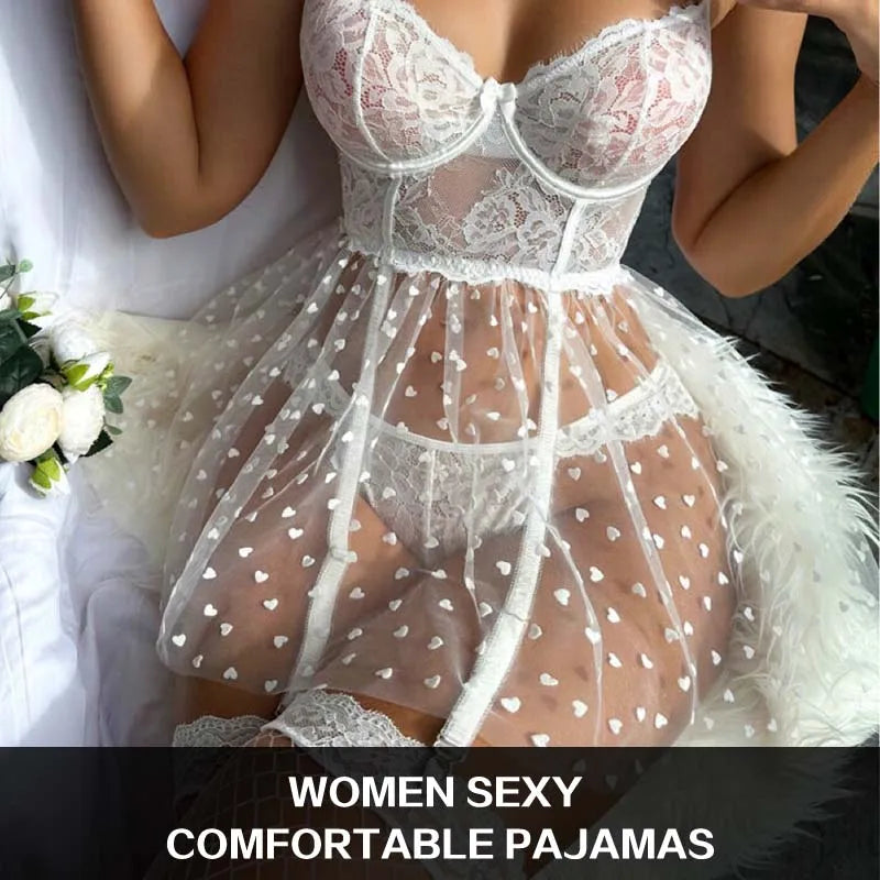 Sexy Lace Mesh Lingerie Set