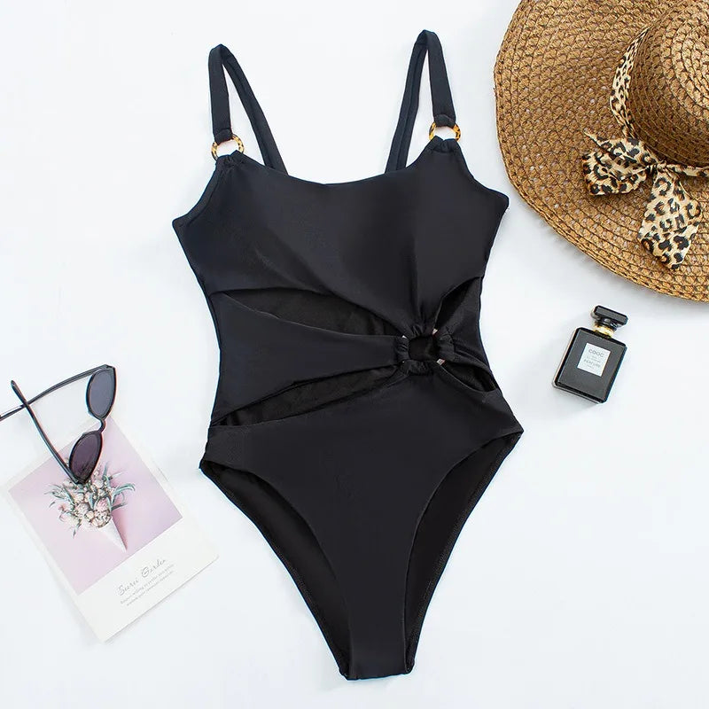 Sexy Solid Color One Piece Swimwear