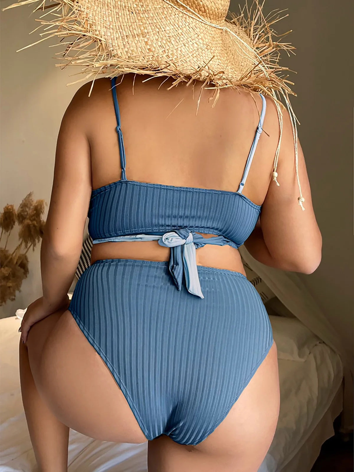 Classy Splicing Two-piece Bikini Set