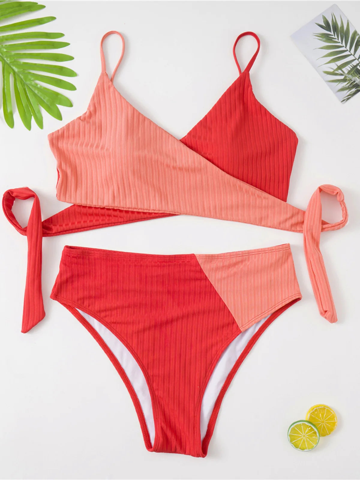 Classy Splicing Two-piece Bikini Set