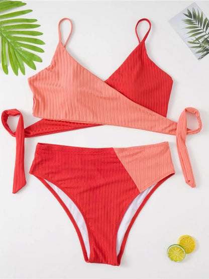 Classy Splicing Two-piece Bikini Set