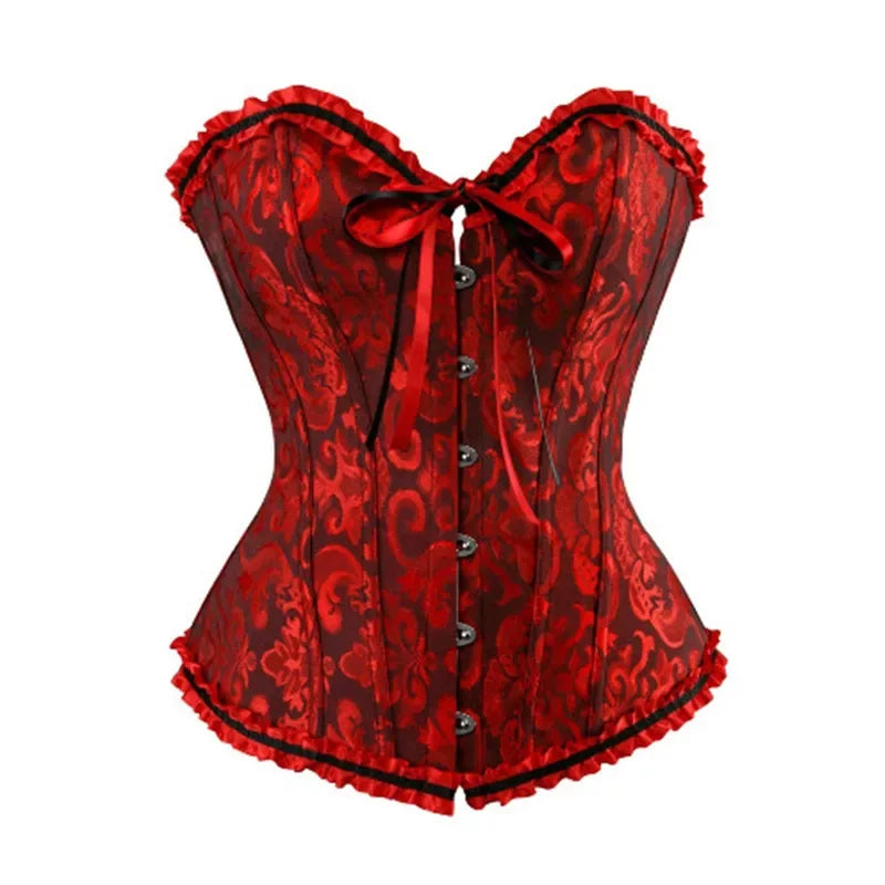 Sexy Jacquard Lace Up Corset