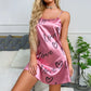 V-neck Satin Spaghetti Strap Nightgown