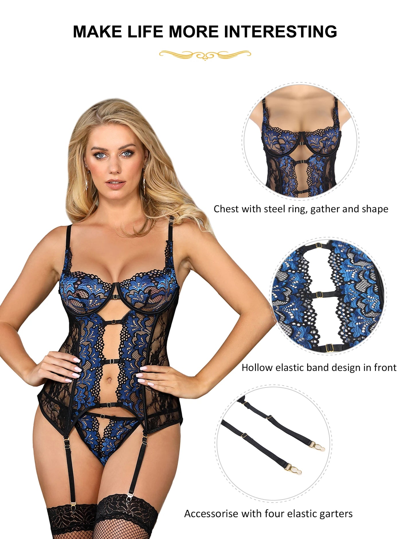 Plus Size Fashionable Lingerie with Garter