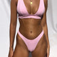 Solid V-neck Bikini Set