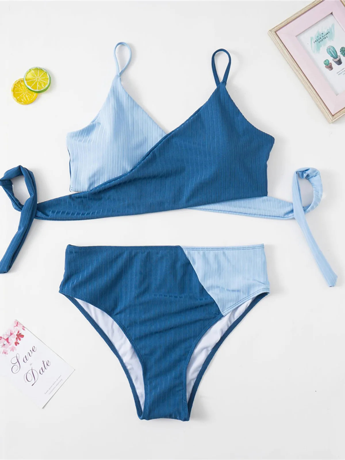 Classy Splicing Two-piece Bikini Set