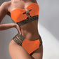 Underwire Push Up Textured High Waist Bikini Set
