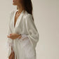 Bride Robe With Feather Sleeves