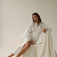 Bride Robe With Feather Sleeves